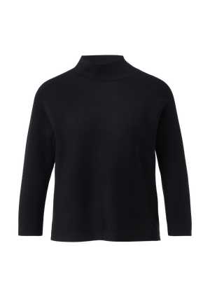 Sweter z dzianiny z mieszanki wiskozy ze stójką
