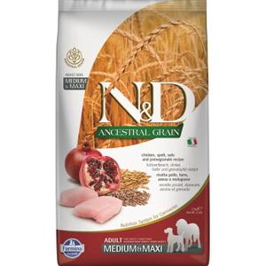 N&D Farmina Ancestral Grain Adult Medium/Maxi Kurczak, orkisz i owoc granatu 2,5 kg