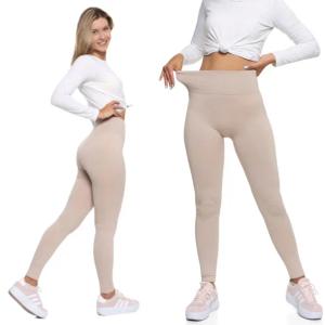 Legginsy Prążkowane Damskie z Wysokim Stanem Modne Sportowe MORAJ L/XL