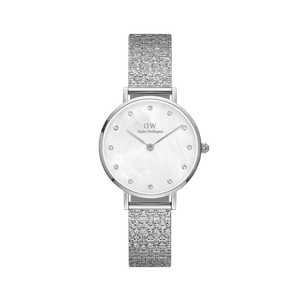 Daniel Wellington DW Watch Petite Lumine Pressed Piano White MoP Silver 28mm