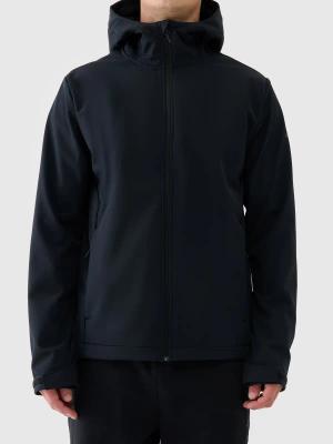 4F kurtka membranowa męska softshell z kapturem 4FWAW25TSOFM362 czarna (XL)