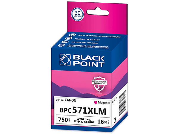 Wkład atramentowy BLACK POINT BPC571XLM Zamiennik Canon CLI-571MXL