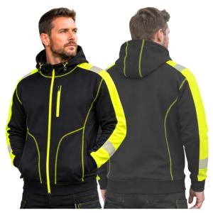 BLUZA MĘSKA robocza rozpinana Ocieplana Odblaskowa dziana z Kapturem r. XL