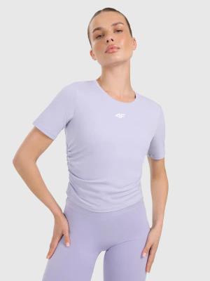 4F t-shirt sportowy damski koszulka 4FWAW25TFTSF1524 fioletowy (L)