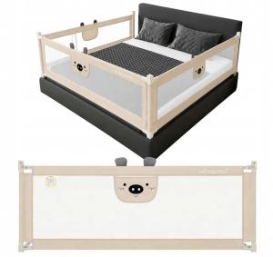 PRIMABOBO Barierka ochronna do łóżka MIŚ 200x180cm 3 szt Składana BEŻOWA