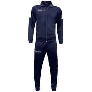 GIVOVA dres męski komplet spodnie i bluza TR033 granatowy/biały (S)