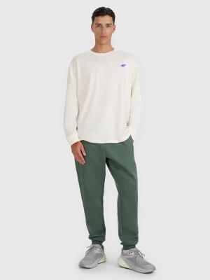 4F koszulka z długim rękawem męska longsleeve 4FWAW25TLONM481 biała (XL)