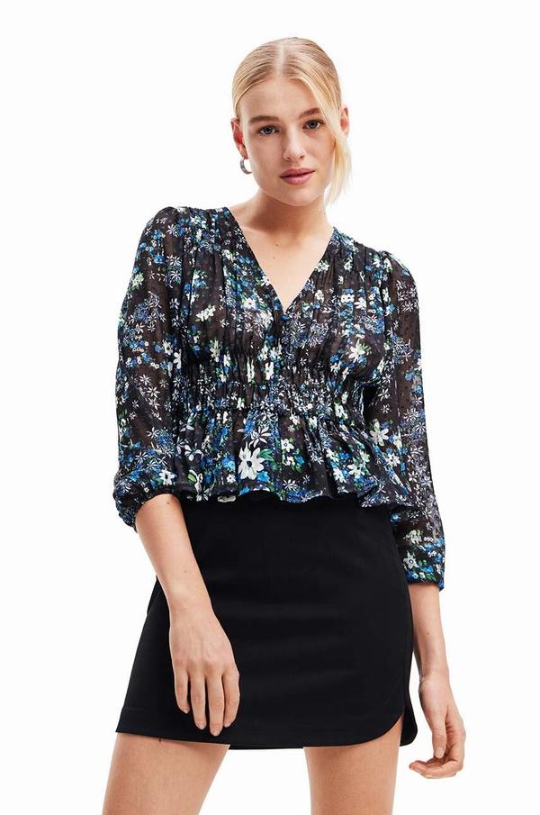 Desigual bluzka 23WWBW06 WOMAN WOVEN BLOUSE LONG SLEEVE