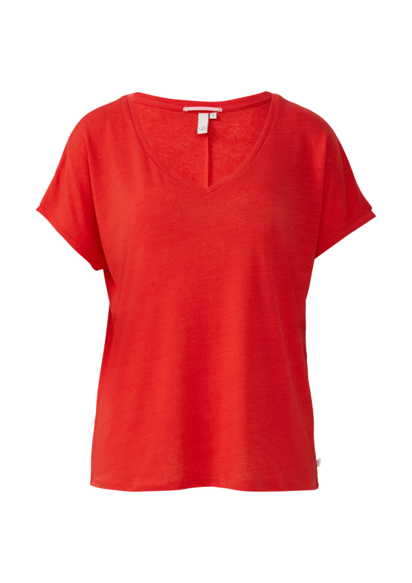 Luźny T-shirt z mieszanki lnu