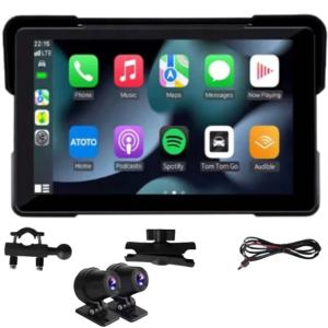 Ekran Motocyklowy z Kamerami Carplay GPS Android Auto Wodoodporny Nawigacja