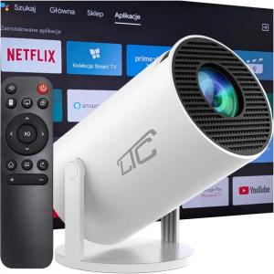 PROJEKTOR RZUTNIK ANDROID 13 TV 4K WIFI FULL HD PRZENOŚNY SMART GŁOŚNIK