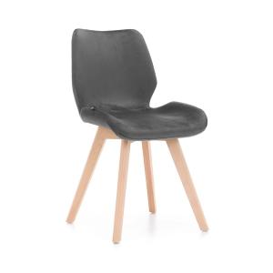 KRZESŁO WELUROWE SKANDYNAWSKIE SZARE ▪️ C-872 ▪️ | OUTLET