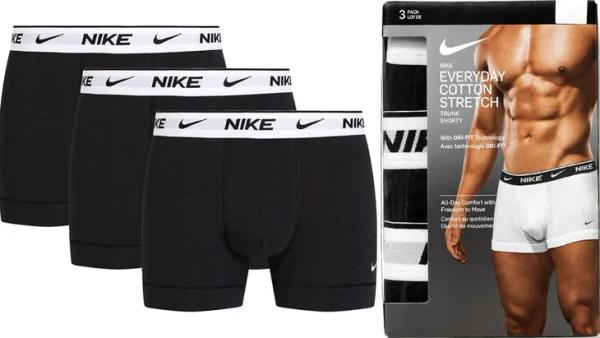 BOKSERKI MĘSKIE NIKE CZARNE DRI-FIT 3PAK KOMPLET 3 SZTUKI STRETCH ROZM. XL