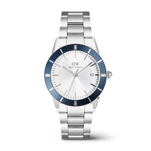 Daniel Wellington DW Watch Iconic Paradigma Link Blue Bezel Silver 40mm