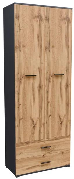 Szafa regał zamykany CR3-ST4 180cm grafit-wotan garderoba szuflady półki