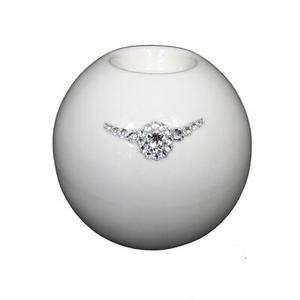 Świecznik szkliwiony kula na tealight Swarovski 10 cm Souvenire