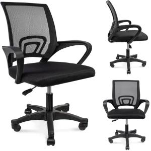 KRZESŁO biurowe na kółkach OBROTOWE biurka ergonomiczne SMART czarne JUMI