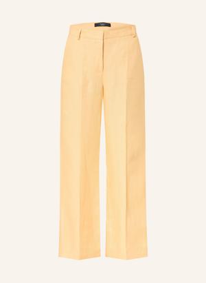 Weekend Max Mara Spodnie Marlene Malizia Z Lnu gelb