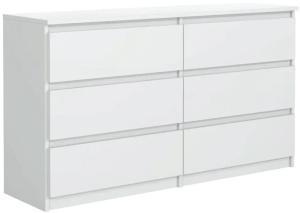 KOMODA 120CM 6 SZUFLAD BIAŁA SYPIALNIA