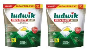2x Kapsułki Do Zmywarki Ludwik All In 1 MaxxPowerPlus Lemon Cytrynowe 95szt