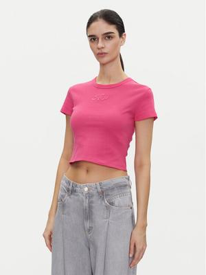 HUGO T-Shirt Delanor_2 50539132 Różowy Cropped Fit