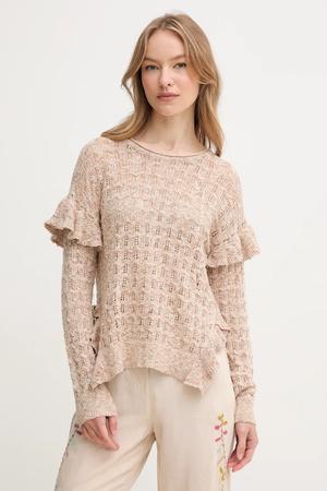 Hoss Intropia sweter z domieszką lnu