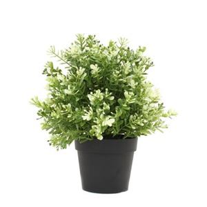 Kwiat sztuczny w doniczce zielono-biały wys. 20 cm