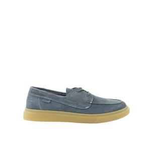 Męskie skórzane mokasyny w typie żeglarz szare GOE TT1N4022