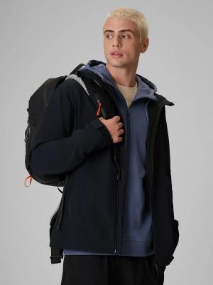 4F M608 Funkcojnalna kurtka męska SOFTSHELL z kapturem na co dzień czarna (M)