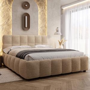 Łóżko tapicerowane z pojemnikiem 4583G | 160x200 | Boucle | Beż #8