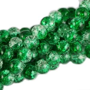 Koraliki SZKLANE CRACKLE 8mm SZNUR 52szt dwubarwne