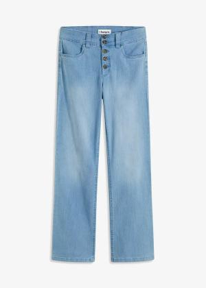 Jeansy ze stretchem, high waist, straight