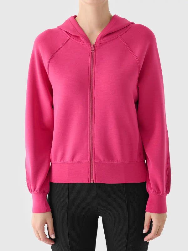 4F bluza damska na zamek z kapturem 4FWAW25TSWSF1835 różowy (S)