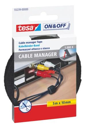 Tesa rzep do kabli CABLE MANAGER 5 m x 10 mm czarny