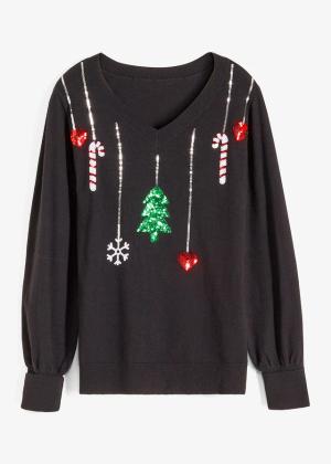 Sweter z cienkiej dzianiny z miękkiej mieszanki wiskozy