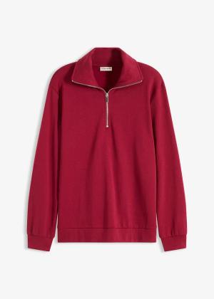 Sweter oversize ze stójką z zamkiem