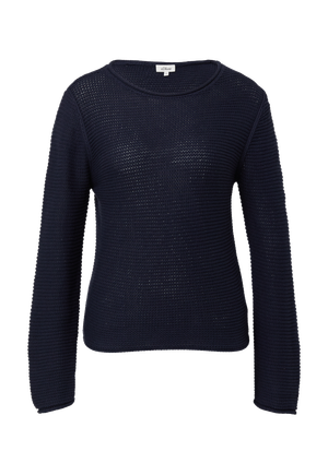 Sweter z dzianiny o wąskim kroju z wywiniętymi brzegami