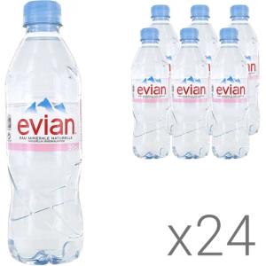 EVIAN WODA MINERALNA 0,5 L (500 ml) x 24 - NIEGAZOWANA PET