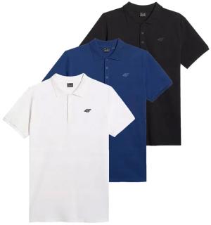 Komplet koszulek polo 4F polówka męska 3-pak PTSM366 10S+20S+031S XL