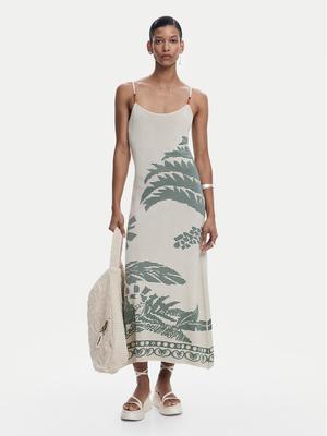 Desigual Sukienka letnia Marsella 25SWVF11 Beżowy Slim Fit