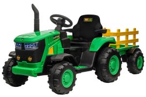 Duży XXL Mocny Traktor na akumulator z przyczepą 152 cm Pilot LED Dźwięki