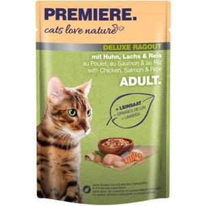 PREMIERE Cats Love Nature Deluxe Ragout z kurczakiem, łososiem i ryżem 48x100 g