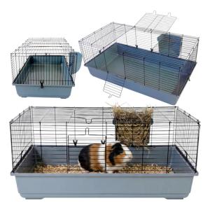 Klatka dla królika świnki kawii gryzonia 100cm ECO Szara DUŻA + PAŚNIK