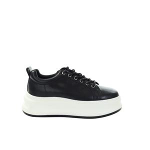Damskie skórzane czarne sneakersy SS2N4020