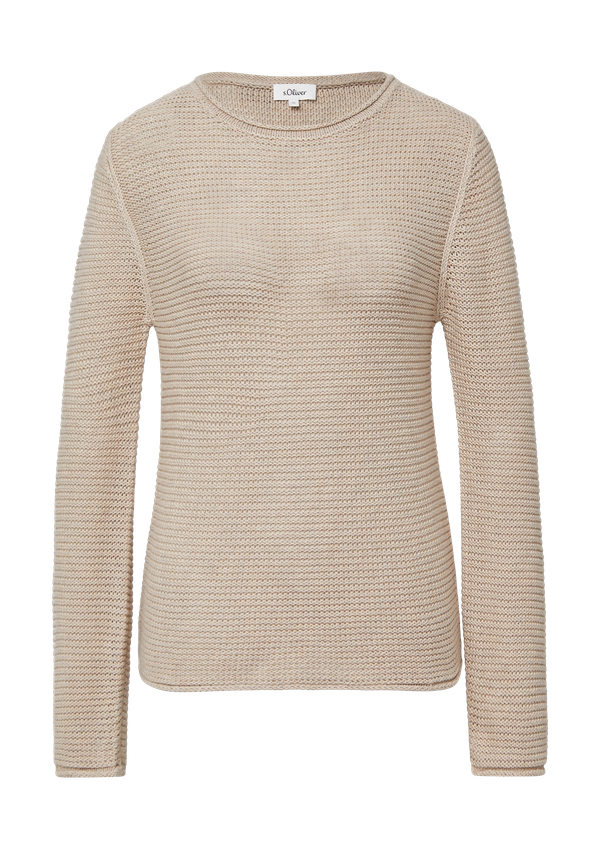 Lekki sweter z dzianiny o prążkowanym wyglądzie