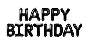BALONY foliowe NAPIS HAPPY BIRTHDAY czarny urodziny urodzinowe metaliczne