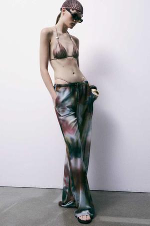 Beach print trousers