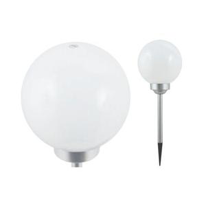 Lampa ogrodowa solarna kula 20 cm srebrna