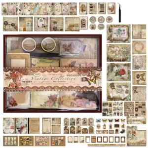 ZESTAW DO SCRAPBOOKINGU XL VINTAGE PAPIERY NAKLEJKI OBRAZKI PAMIĘTNIK 294EL