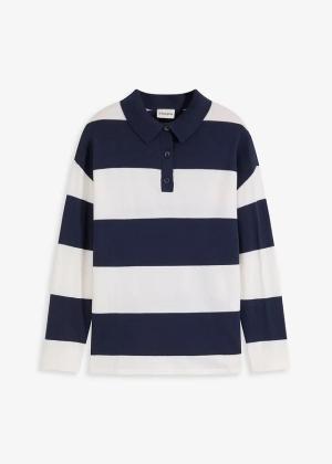 Sweter oversize z kołnierzykiem polo